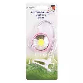 Мини-лампа LED с зажимом цветная (блистер)