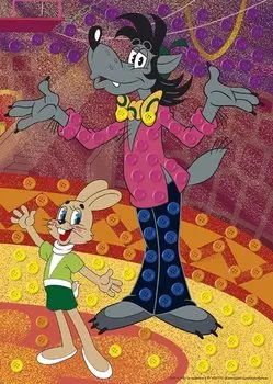 Мозаика из пуговиц "Ну, погоди!"