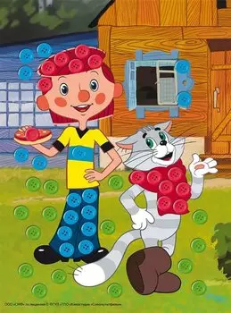 Мозаика из пуговиц "Простоквашино"