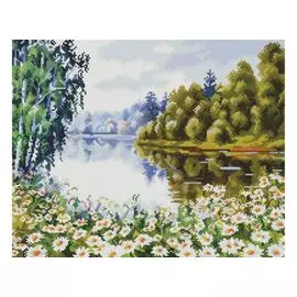 Набор для творчества Белоснежка Мозаичная картина на подрамнике 40*50 В ромашковом краю