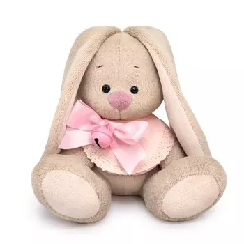 Мягкая игрушка Зайка Ми в слюнявчике с бубенчиком (15 см)