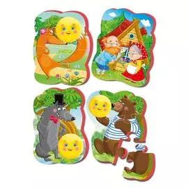 Игровой набор, ТМ Vladi Toys, Мягкие пазлы Baby puzzle Сказки Колобок NEW