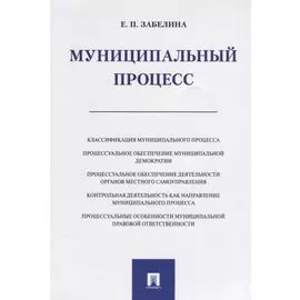 Муниципальный процесс. Монография.-М.:Проспект,2019.