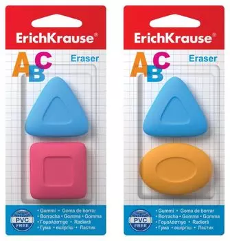 Набор 2 ластика ABC, в блистере (Ассорти)