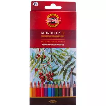 Карандаши цветные Koh-I-Noor, Mondeluz, акварельные 12 цветов