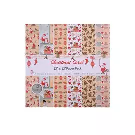 Бумага д/скрапбукинга 30,5*30,5см, 6 дизайнов, 12 листов, Christmas Carol
