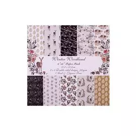 Бумага д/скрапбукинга 15,2*15,2 см, двусторонняя, 10 дизайнов, 10 листов,Winter Woodland