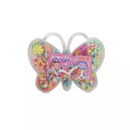 Набор бусинок Бабочка 180гр, микс цветов в пластиковой коробке 11092600