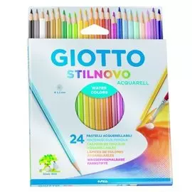 Набор, цветные, акварельные, гексагональные карандашии GIOTTO/Джиотто STILNOVO ACQUARELL AST 24цв. в картонной коробке