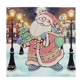 Набор для детского творчества. Алмазная мозаика. Открытка "Счастливого Нового Года! №2", 15 х 15 см