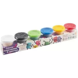 Набор для детского творчества «Тесто-пластилин», 6 цветов