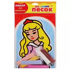 Набор для творчества HATBER/Хатбер Раскраска А5 Раскрась песком Милая принцесса