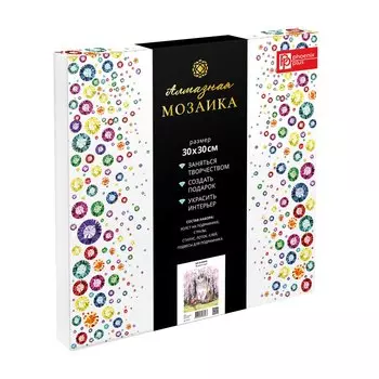 Набор для творчества. Алмазная мозаика Phoenix plus на подрамнике "Кот в сакуре", 30 х 30 см