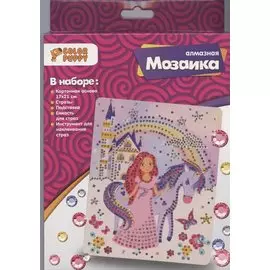 Набор для творчества Color Puppy Алмазная мозаика «Принцесса с единорогом», 17*21см