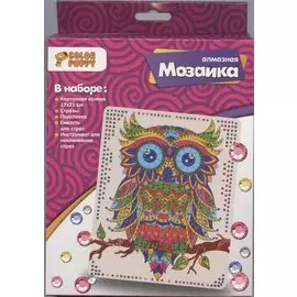 Набор для творчества Color Puppy Алмазная мозаика «Сова», 17*21см