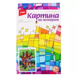 Ркн-029 Картина по номерам для мал. Лесной теремок (20х28,5см) (LORI) (набор для творч.) (5+) (коробка)