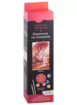 Набор для творчества "Картина по номерам "Осенний дух кицунэ". ПАННО. Аниме. 30х50 см