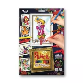 Набор для творчества. Раскраска карандашами по номерам "Девочка"