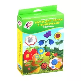 Набор для творчества. Тесто для лепки с формочками "Полянка"
