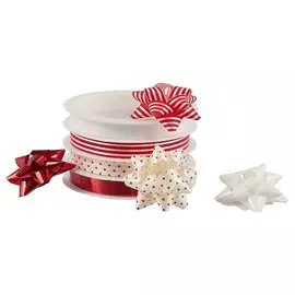 Набор для упаковки "Красный микс" 4 ленты (3м), 4 банта