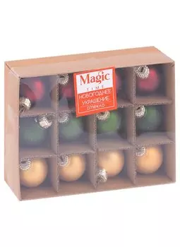 Набор елочных шаров Классические цвета (12 шт) (стекло) (3см)