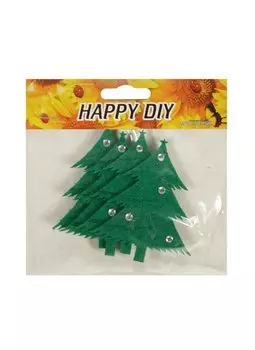 Набор из фетра Елки со стразами (11051920) (4 штуки) (зеленые)