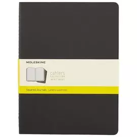 Набор книг для записей Moleskin Cahier Journal XLarge, 3 штуки, клетка, мягкая обложка, 60 листов, А5+