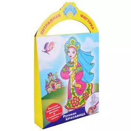 Набор красок по стеклу с трафаретом "Русская красавица"