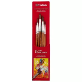 Набор художественных кистей Art idea, круглые, белка, 5 штук