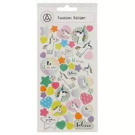 Наклейки матовые единороги и кактусы