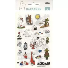 Набор наклеек MOOMIN Муми-тролль с друзьями (6 листов)