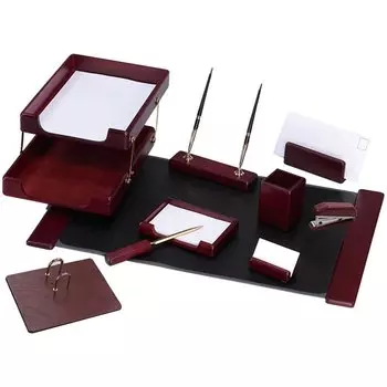 Набор настольный 10 предметов, красное дерево, Delucci