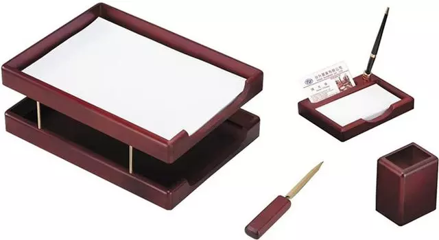 Набор настольный 4 предм., красное дерево