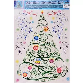 Набор новогодних наклеек "Елочка ажурная"