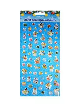 Набор новогодних наклеек в ассортименте (Tz-13053) (11,5х20,5см) (Christmas collection) (3+) (упаковка)