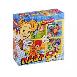 Набор пазлов 4 в 1 "Вперед!" 9, 16, 25, 36 деталей