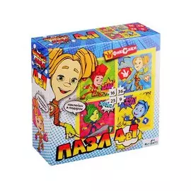 Набор пазлов 4 в 1 "Всегда вместе!" 9, 16, 25, 36 деталей