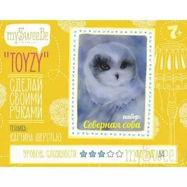 Набор TOYZY "Северная сова" - картина из шерсти, формат А4