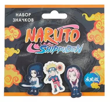 Набор значков Naruto Чибики Шиппуден Сакура (дерево) (3 шт)