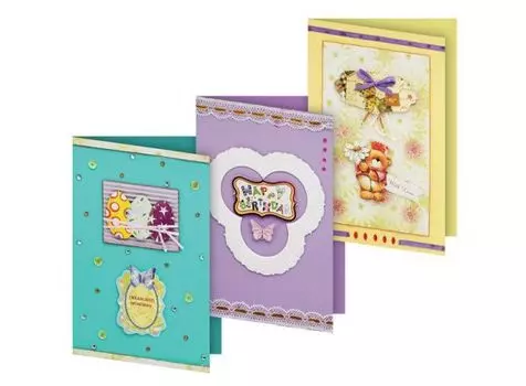 Наборы для скрапбукинга. Набор для создания 3-х открыток "Сувенир" (102-SB)