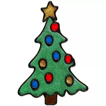 Наклейка новогодняя Елочка (14х9) (глиттер)