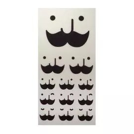 Наклейка Усы и очки (3шт) (10х20)