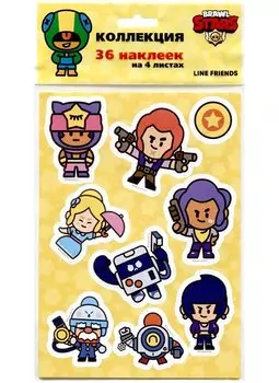 Наклейки "Бравл Старс", коллекция из 36 штук