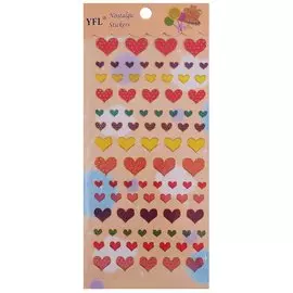 Наклейки бумажные с тиснением сердца и цветы