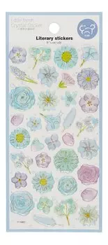 Наклейки Цветы (голубые), PVC