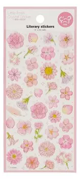 Наклейки Цветы (розовый), PVC