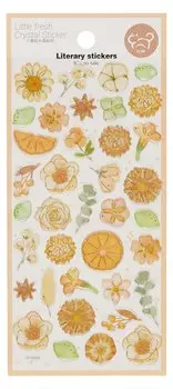 Наклейки Цветы (желтый), PVC