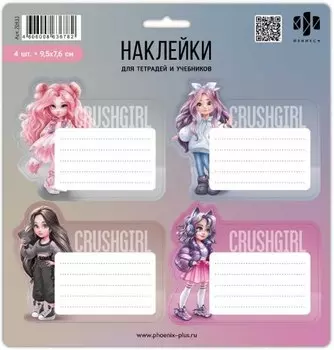 Наклейки для тетрадей и учебников "Фешн девочки"