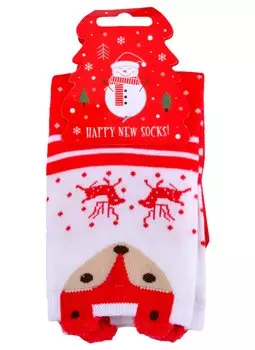 Носки Новогодние с объемными деталями (высокие) (36-39) (текстиль)