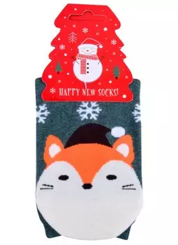 Носки Новогодние со Снежинками (высокие) (36-39) (текстиль)